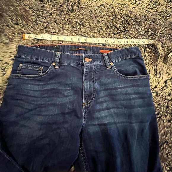 Alberto 4817 Pipe Cosy Jeans Regular Slim Fit Dark Wash Mens W33 hemmed L25 - Picture 14 of 14